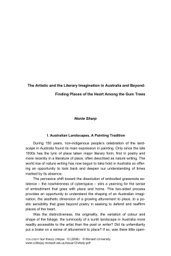 The Artistic and the Literary Imagination in Australia