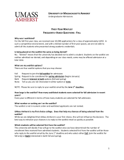freshman waitlist