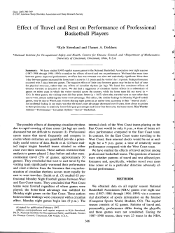 Effect of Travel and Rest on Performance of Professional Basketball