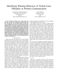 Identifying Warning Behaviors of Violent Lone Offenders in Written