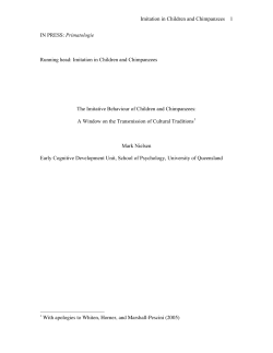 Imitation in Children and Chimpanzees 1 IN PRESS: Primatologie