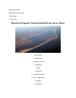 Michael Stoolman Research Proposal: Nutrient Runoff in the Jersey