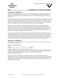 2011 Assessment Report 2011 Accounting GA 1: Written