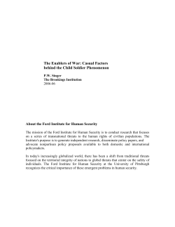 Causal Factors behind the Child Soldier Phenomenon