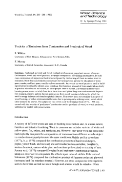 Toxicity of emissions from combustion and pyrolysis of wood