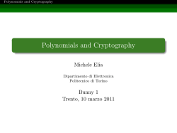 Polynomials and Cryptography