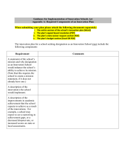 Guidance for Implementation of Innovation Schools Act Appendix A