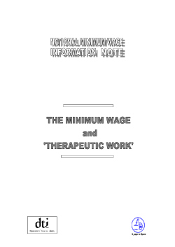 The Minimum Wage and Therapeutic Work
