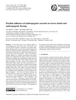 Possible influence of anthropogenic aerosols on cirrus clouds and