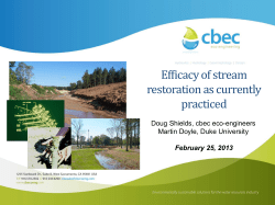 Efficacy of stream restoration as currently practiced