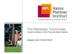 The Metadata Triumvirate