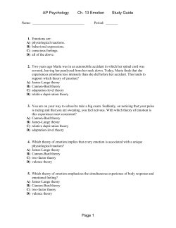 Chapter 13 Study Guide - Shorecrest AP Psychology