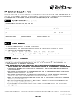 IRA Beneficiary Designation Form