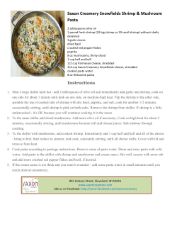 Snowfields Shrimp and Mushroom Pasta