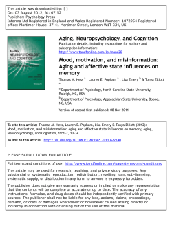 Mood, motivation, and misinformation: Aging and affective state