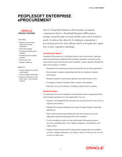 PEOPLESOFT ENTERPRISE ePROCUREMENT