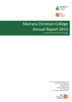 Marrara Christian College Annual Report 2015