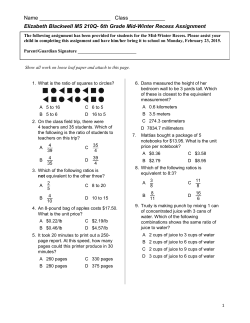 Name Class - Elizabeth Blackwell Middle School 210Q / Homepage
