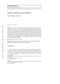 Uniform Acceleration in General Relativity