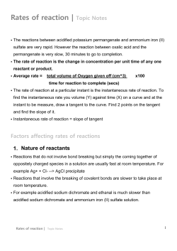 Rates of reaction | Topic Notes
