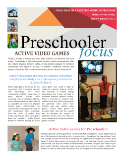 Active Video Games - McMaster University`s Faculty of Health
