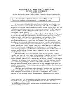COMMUNICATION AND SOCIAL CONSTRUCTION: CLAIMING