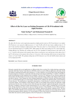 Effect of (He-Ne) Laser on Etching Parameters of CR-39