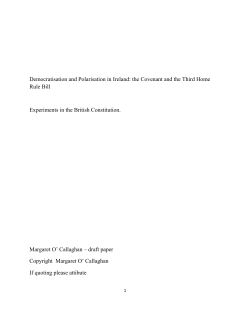 Democratisation and Polarisation in Ireland: the Covenant and the
