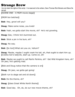 Strange Brew - BobAndDoug.com