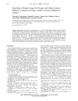Quenching of Singlet Oxygen by Oxygen- and Sulfur