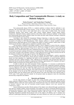 Body Composition and Non-Communicable Diseases: A study on