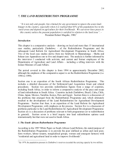 7. the land redistribution programme