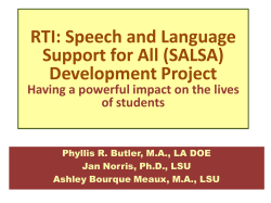 Speech and Language Support for All (SALSA)