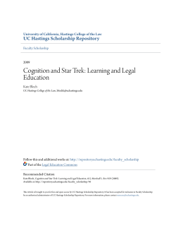 Cognition and Star Trek: Learning and Legal Education