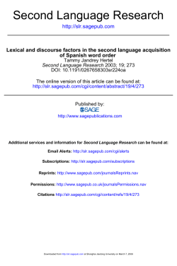 Lexical and discourse factors in the second language acquisition of