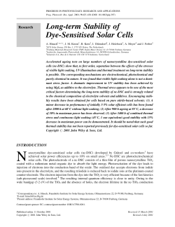 Long-term stability of dye-sensitised solar cells