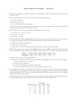 Single Maths B Probability: Exercises