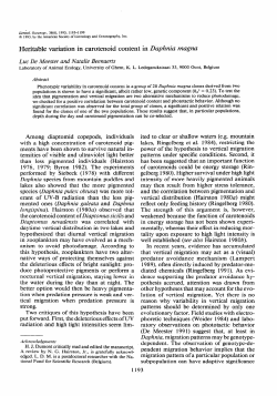 DE MEESTER, LUC, AND NATALIE BEENAERTS. Heritable