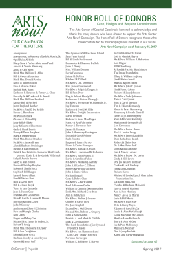honor roll of donors - Arts Center of Coastal Carolina