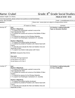 Name: Crubel Grade: 8 Grade Social Studies - ems