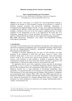 Idiomatic meaning and the structure of participles Elena