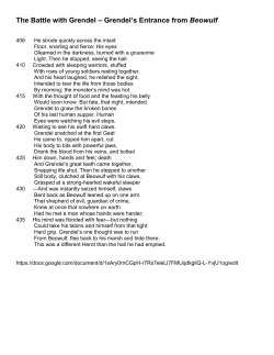 Grendel`s Entrance from Beowulf