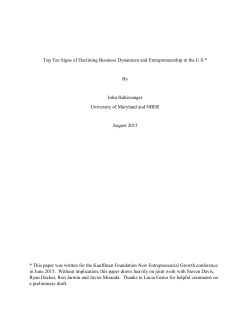 Top Ten Signs of Declining Business Dynamism
