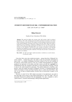 STUDENT`S MOVEMENTS OF 1968