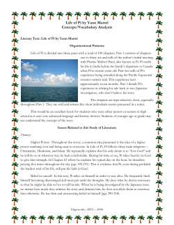 Life of Pi by Yann Martel Concept/Vocabulary Analysis