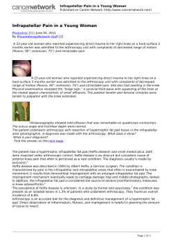 Infrapatellar Pain in a Young Woman