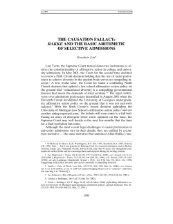 The Causation Fallacy: Bakke and the Basic