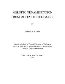 MELODIC ORNAMENTATION FROM MUFFAT TO TELEMANN