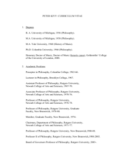 curriculum vitae - Rutgers Philosophy