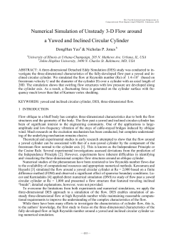 Numerical Simulation of Unsteady 3-D Flow around a Yawed